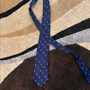 Polo by Ralph Lauren Dark Blue Tie with Horse Motif